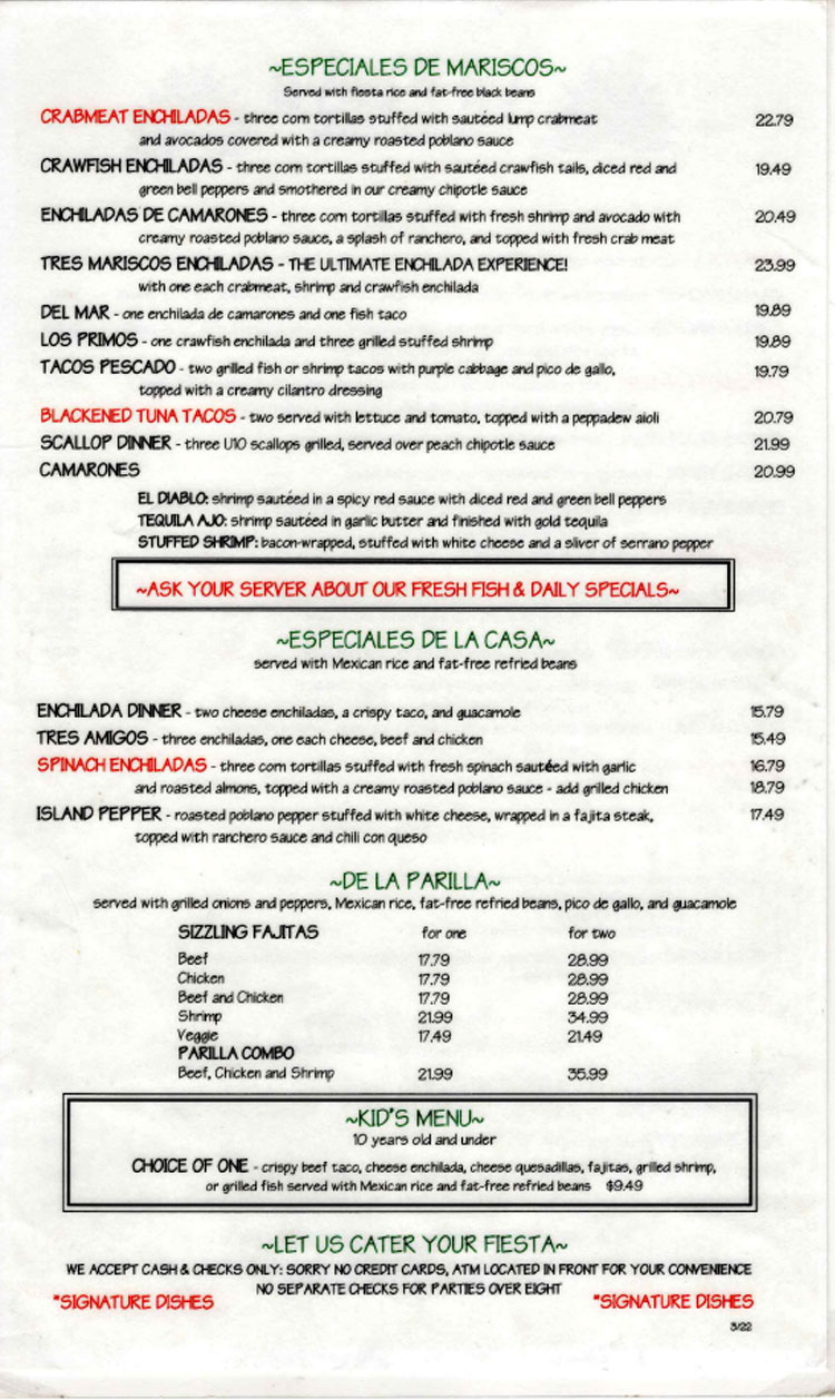 La Playa Restaurant in Port Aransas, Texas.